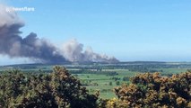 Huge brush fire breaks out in the northeast of Scotland