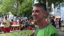 Buttons fly in Brazilian table-top football game