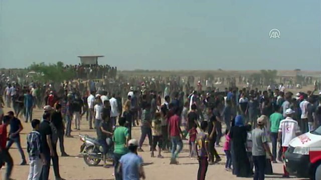 Gazze sınırında 'Milyonluk Kudüs' gösterisi - HAN YUNUS