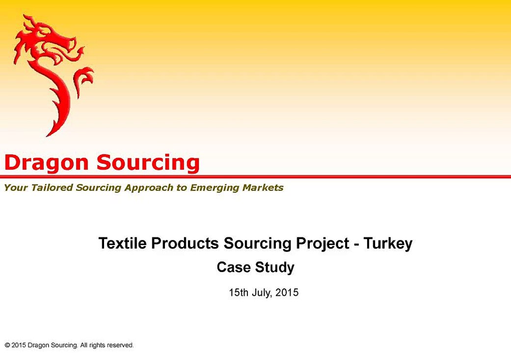 Case Study-Textile Products Sourcing Project in Turkey