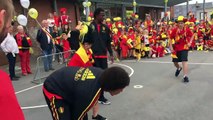 Bois-de-Lessines: match de foot dans la cour d'école avec Witsel, Tielemans et Boyata