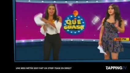 Une miss météo sexy fait un str1p-tease en direct