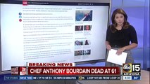 Celebrity chef Anthony Bourdain dies at age 61