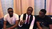 Stanley Enow,  Leonard Châtelain et Benjamin Moukandjo unis pour la paix au Cameroun