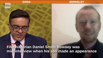 Kid crashes dad's live interview on Al Jazeera