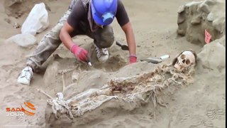 Archaelogists unearth 56 skeletons at child sacrifice site
