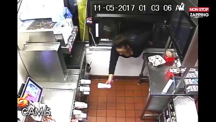 Mcdonald's : Une femme glisse par la fenêtre du drive pour voler de la nourriture (Vidéo)