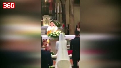 Po martonte çiftin në altar, shikoni se çfarë bën prifti i çmendur interist (360video)