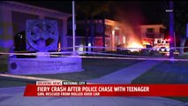 Teen Driver Rescued from Burning Car After Police Chase