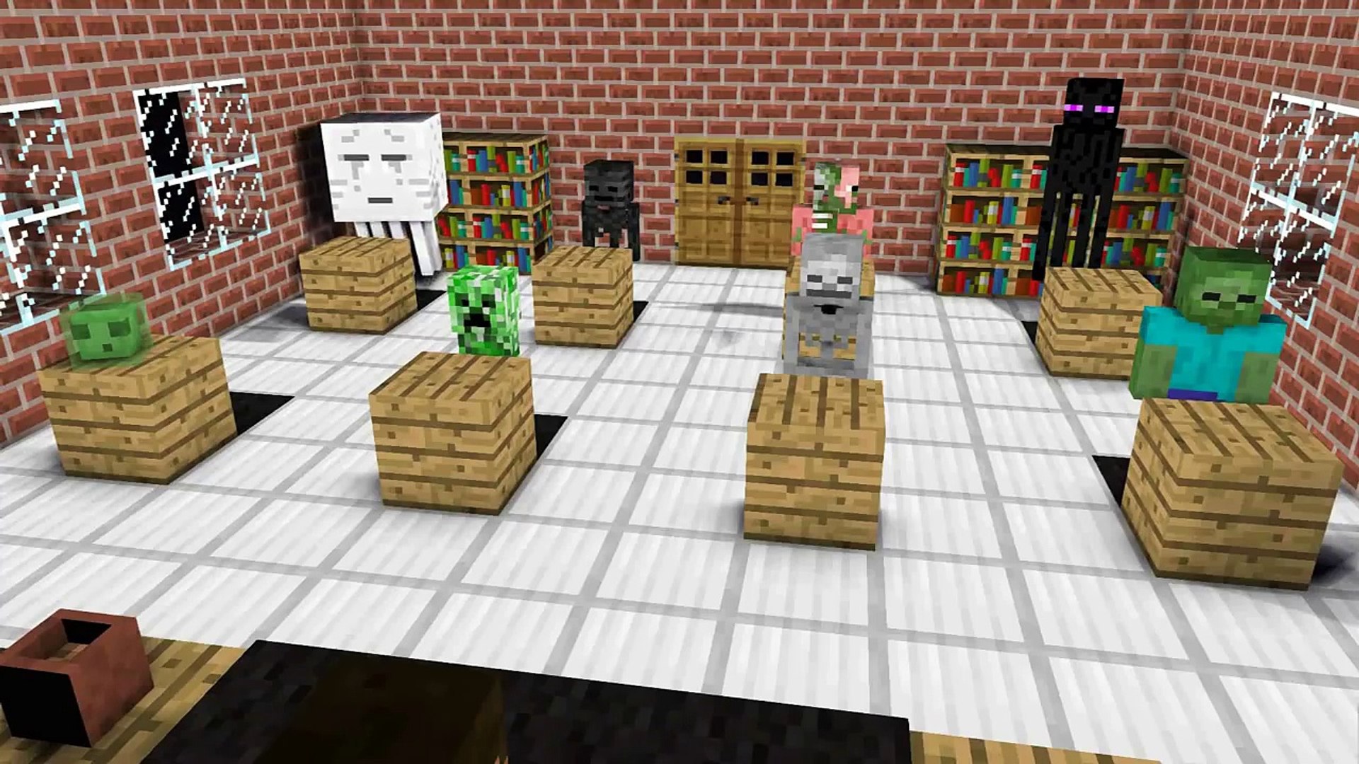 Monster School : EYES OF HORROR GAME CHALLENGE - Minecraft Animation 