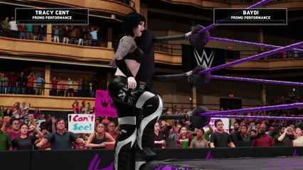 Tracy cent interupts Baydi's promo and willing to go face to face for the title shot.