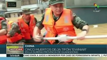 China: mueren cinco personas tras el paso del tifón "Ewiniar"