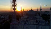 Sultanahmet Camii'nin Gün Batımıyla Birleşen Eşsiz Manzarası Havadan Görüntülendi