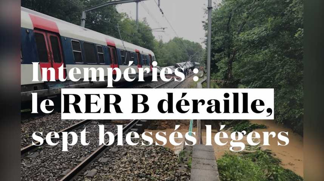 Intempéries : les images impressionnantes du RER B qui a déraillé dans l'Essonne