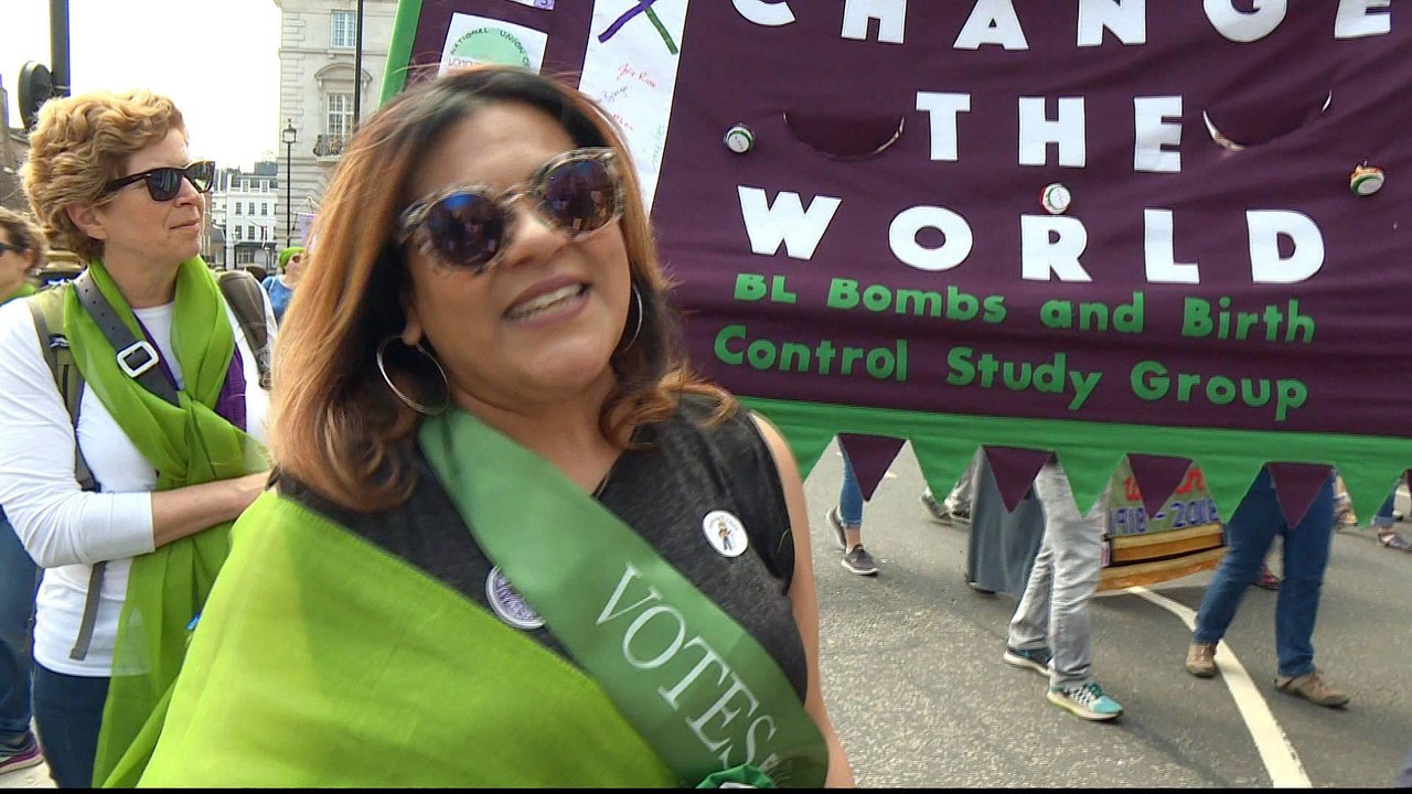 UK: Tens of thousands march to mark 100 years of women's suffrage