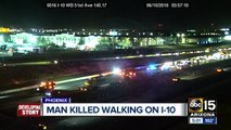 Man killed while walking on Interstate 10 Sunday morning