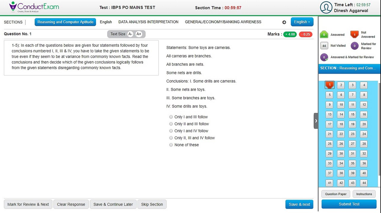 Online Exam Software - Demo (Conduct Exam)