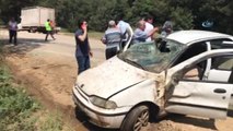 Ehliyet Almaya Giderken Otomobiliyle Takla Attı, Kazayı Hafif Sıyrıklarla Atlattı