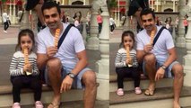 Gautam Gambhir enjoys time out from cricket, visits Paris with daughter | वनइंडिया हिंदी