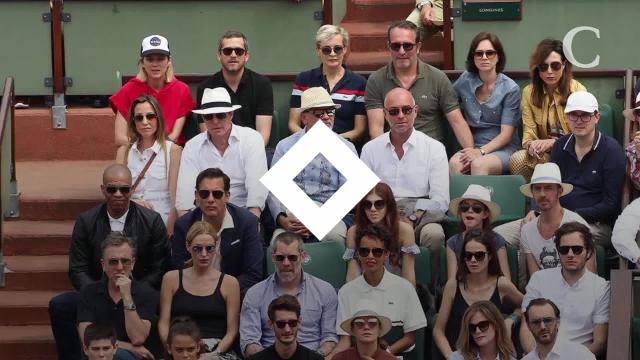 PHOTOS. Roland-Garros 2018 : Jean Dujardin et Nathalie Péchalat, des jeunes mariés complices et amoureux