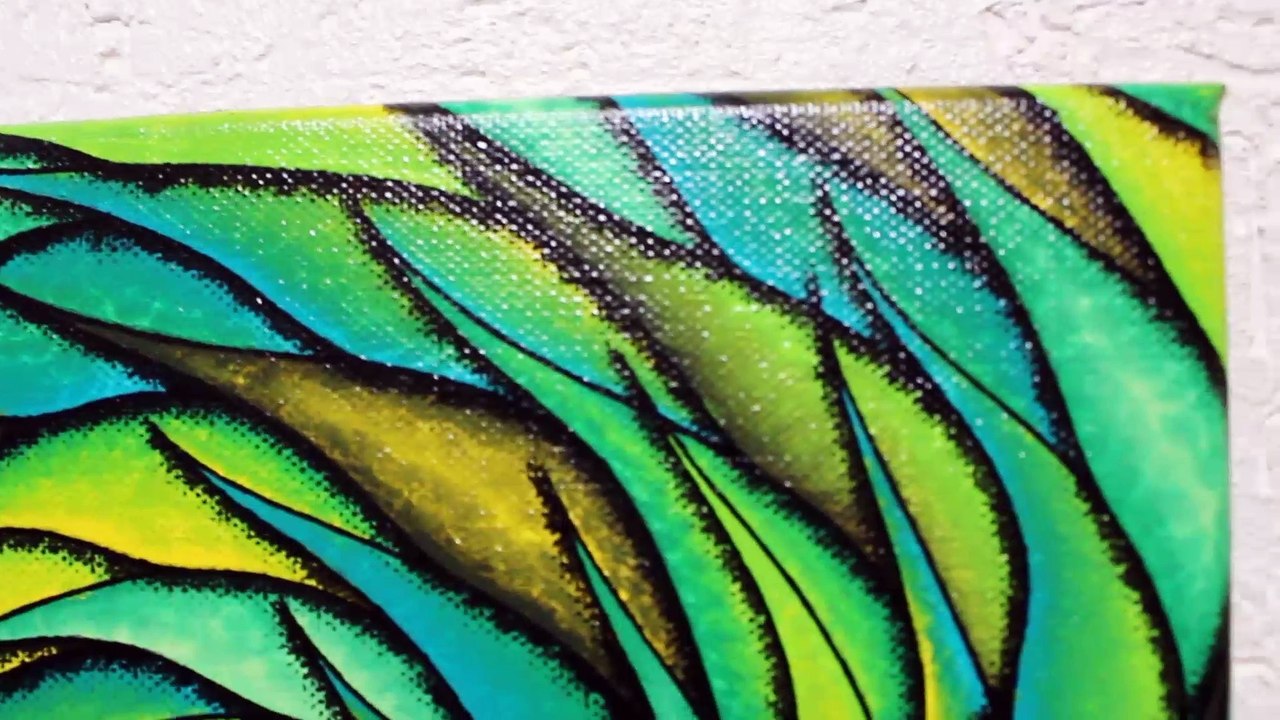 Peinture moderne / Posca : Spirale verdoyante.