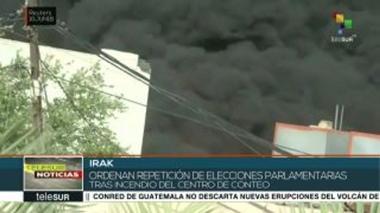 Irak:tras incendio en sede de conteo de votos ordenan repetir elección