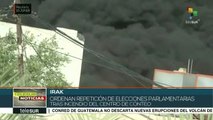 Irak:tras incendio en sede de conteo de votos ordenan repetir elección