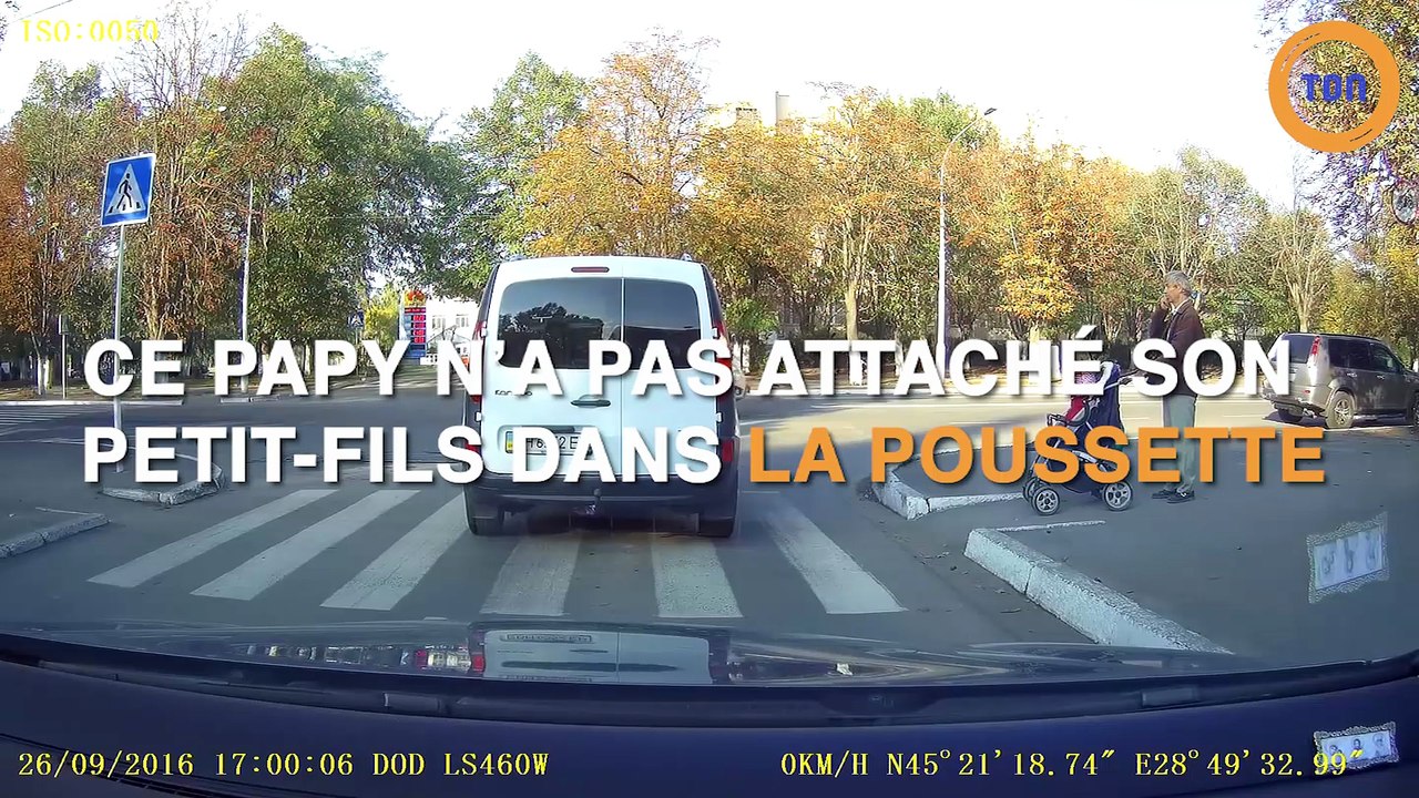Ce papi n'a pas attaché son petit-fils dans sa poussette