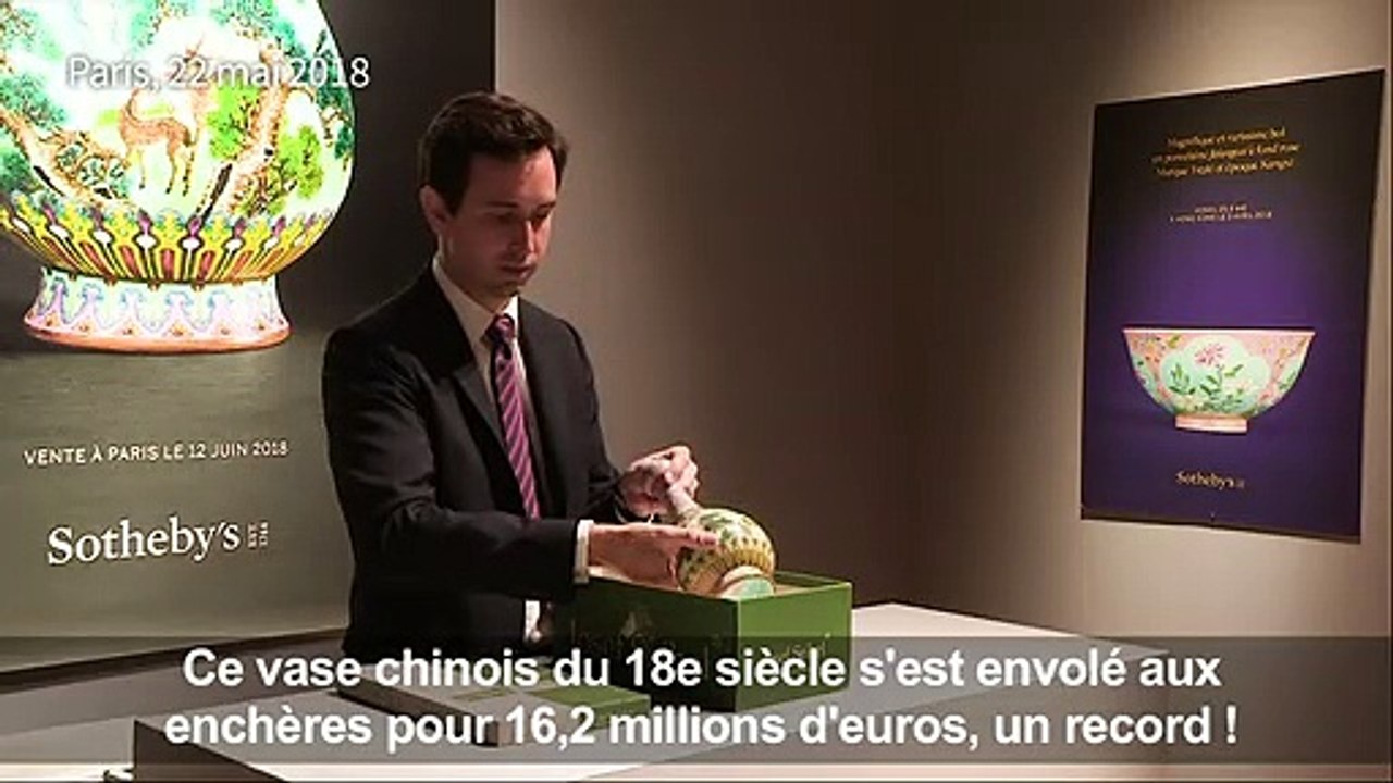 Un vase chinois du 18e siècle vendu aux enchères 16,2 M d'euros
