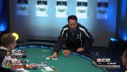 Un joueur célèbre sa victoire un peu trop vite