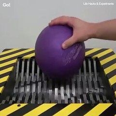 WHAT HAPPENS IF YOU DROP BOWLING BALL INTO THE SHREDDING MACHINE?!Credit:  goo.gl/EXjqDw