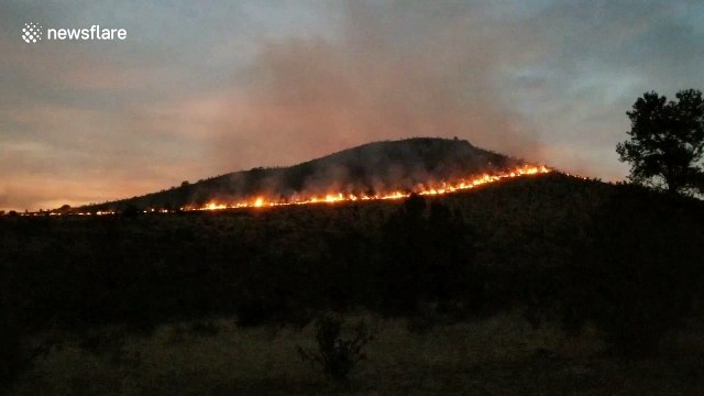 Wildfires burn across the Davis Mountains in West Texas