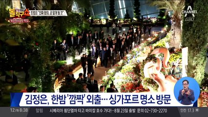 김정은, 한밤 싱가포르 관광…‘셀카’도