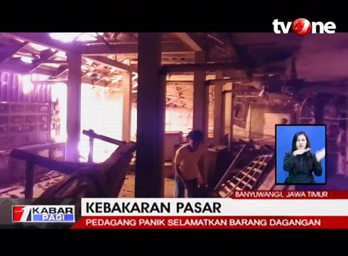 Kebakaran Besar Hanguskan Pasar Tradisonal di Banyuwangi