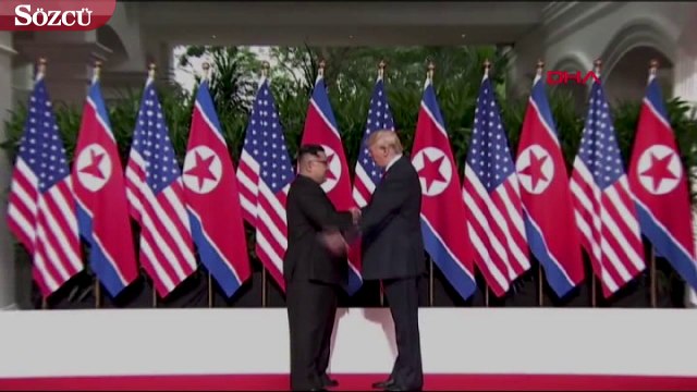 Tarihi zirve! ABD Başkanı Trump ile Kuzey Kore lideri Kim Jong Un Singapur'da bir araya geldi