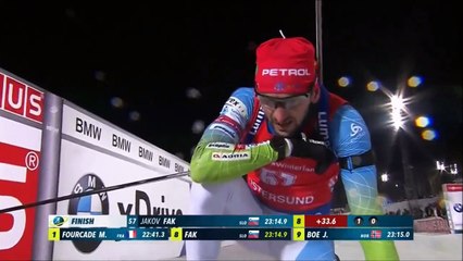CdM biathlon Östersund (S1) - sprint H, 02 déc 2017 (partie 2 sur 2), Martin Fourcade 2e