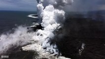 Video Captures Pulsating Explosions From Molten Lava's Interaction With Seawater: Hawaii Volcano