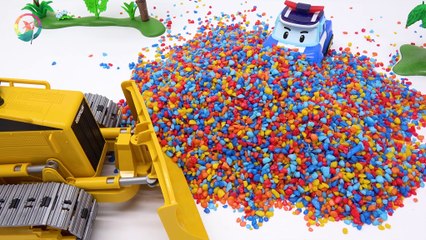 ROBOCAR POLI Save FIRE TRUCK from BAD Construction Toys!!! Best rescue clip  ♥ [토이위자드] TOY WIZARD