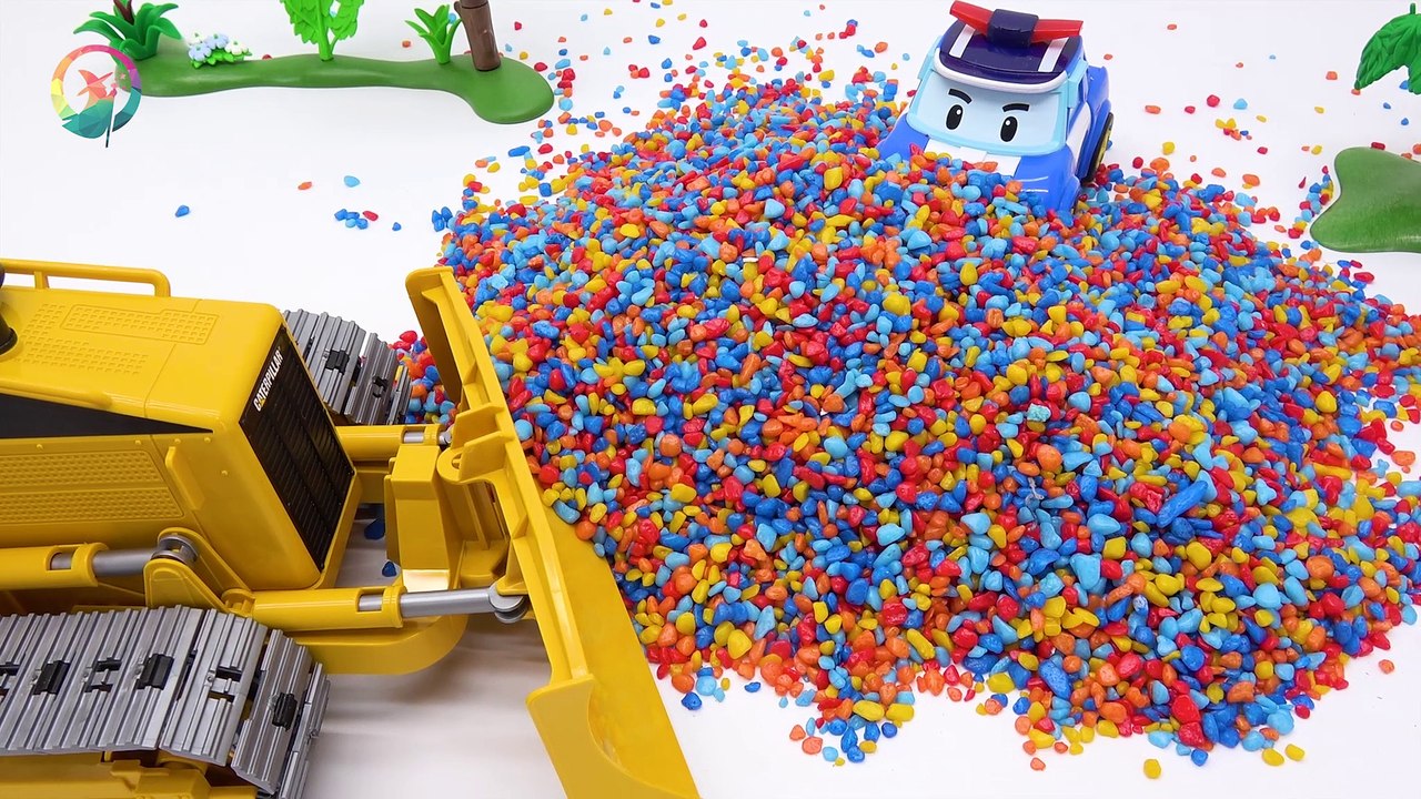 ROBOCAR POLI Save FIRE TRUCK from BAD Construction Toys!!! Best rescue clip  ♥ [토이위자드] TOY WIZARD