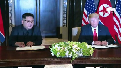 Trump-Kim zirvesi uzlaşmayla sona erdi - İmza töreni - SİNGAPUR