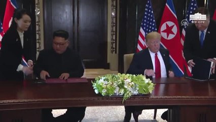 Trump-Kim Zirvesi Uzlaşmayla Sona Erdi - İmza Töreni