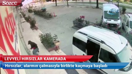 Sahte plakalı, levyeli hırsızlar kamerada