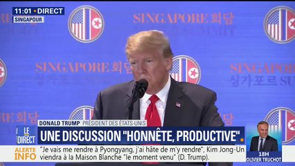 Corée du Nord : "Je suis sûr que dans quelques temps, vous pourrez me poser des questions positives sur le sujet des droits de l'Homme", avance Donald Trump