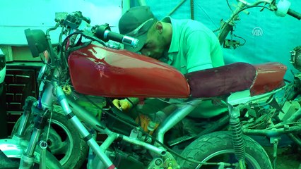Hurdadan akrobasi motosikleti üretti - ERZİNCAN