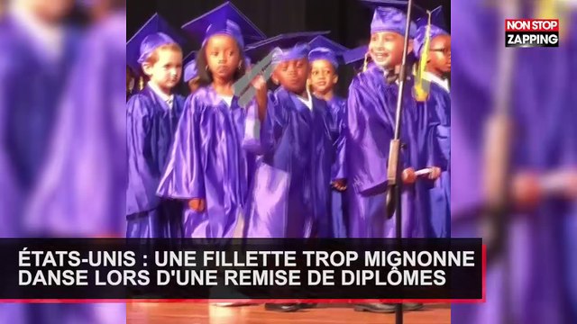 États-Unis : Une fillette trop mignonne danse lors d'une remise de diplômes (Vidéo)