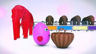 Learn colors with animals for children , colour elephant garage , learning video for kids