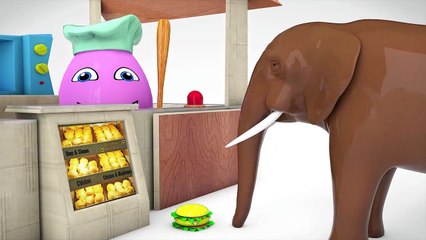 Learn Color Elephant Animals W Surprise Eggs Colors Hamburger Nursery Rhymes for Children