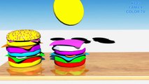 Learning Colors with 3D Toys - Super Hamburgers for Kids and Baby