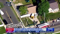 School Bus Crashes Into Home in New York