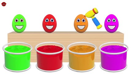 Learn colors with Surprise eggs and Hammer 2D Cartoons for children Video for kids